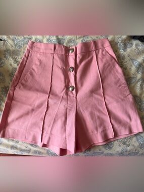 Zara Pink Tiered Skort with Button Front